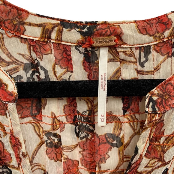 Free People See It Through Floral Long Sleeve Maxi Dress Size Medium - Picture 7 of 10